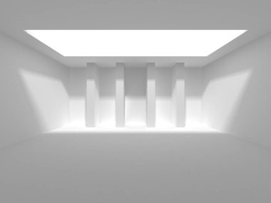 Beyaz Modern Arkaplan. Soyut Bina Konsepti. 3d Hazırlama