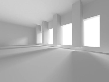 Beyaz Modern Arkaplan. Soyut Bina Konsepti. 3d Hazırlama