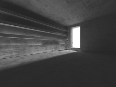 Soyut mimari arka plan. İçi boş beton döşeme. 3d hazırlayıcı