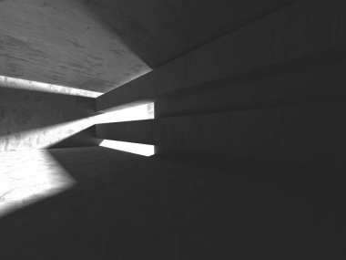 Soyut mimari arka plan. İçi boş beton döşeme. 3d hazırlayıcı