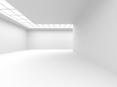 Aydınlatılmış koridor iç tasarımı. Boş Oda İç mimarisi. 3 Boyutlu Hazırlama