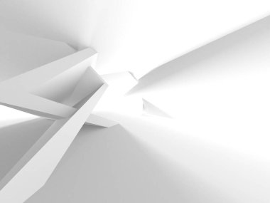 Soyut Beyaz Mimari Tasarım Konsepti. 3d Görüntüleme