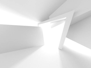 Soyut Beyaz Mimari Tasarım Konsepti. 3d Görüntüleme