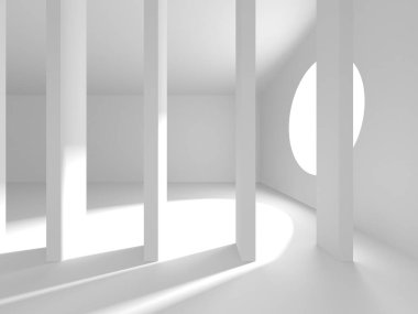 Soyut Beyaz Mimari Tasarım Konsepti. 3d Görüntüleme