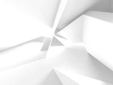 Soyut Beyaz Mimari Tasarım Konsepti. 3d Görüntüleme