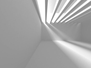 Soyut Beyaz Mimari Tasarım Konsepti. 3d Görüntüleme