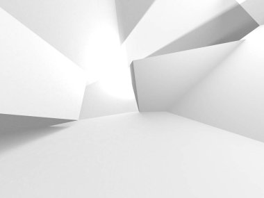 Soyut Beyaz Mimari Tasarım Konsepti. 3d Görüntüleme