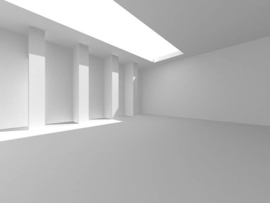 Soyut Beyaz Mimari Tasarım Konsepti. 3d Görüntüleme