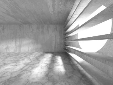 Dark Beton Duvar Mimarisi. Boş Oda. 3d Görüntüleme