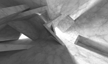 Dark Beton Duvar Mimarisi. Boş Oda. 3d Görüntüleme