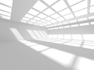 Aydınlatılmış koridor iç tasarımı. Boş Oda İç mimarisi. 3 Boyutlu Hazırlama