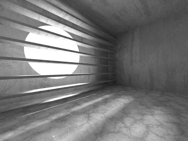 Dark Concrete Wall Architecture Empty Room Render Illustration — Stock Photo, Image