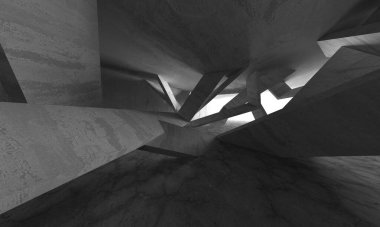 Soyut mimari arka plan. İçi boş beton döşeme. 3d hazırlayıcı