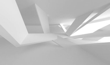 Aydınlatılmış koridor iç tasarımı. Boş Oda İç mimarisi. 3 Boyutlu Hazırlama