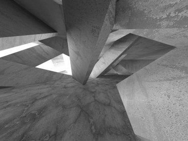 Soyut mimari iç plan. Boş beton oda. 3d hazırlayıcı