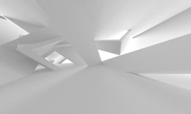 Aydınlatılmış koridor iç tasarımı. Boş Oda İç mimarisi. 3 Boyutlu Hazırlama