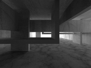 Soyut mimari arka plan. İçi boş beton döşeme. 3d hazırlayıcı