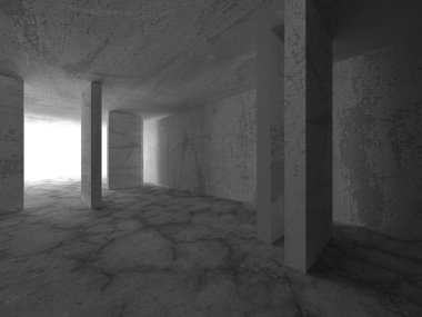 Soyut mimari arka plan. İçi boş beton döşeme. 3d hazırlayıcı