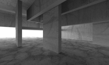 Soyut mimari iç plan. Boş beton oda. 3d hazırlayıcı