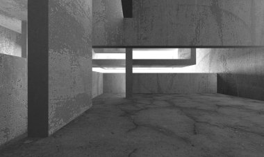 Soyut mimari arka plan. İçi boş beton döşeme. 3d hazırlayıcı