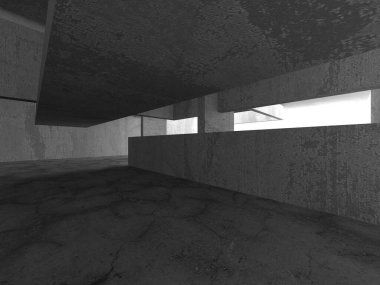 Soyut mimari iç plan. Boş beton oda. 3d hazırlayıcı