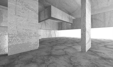 Soyut mimari iç plan. Boş beton oda. 3d hazırlayıcı