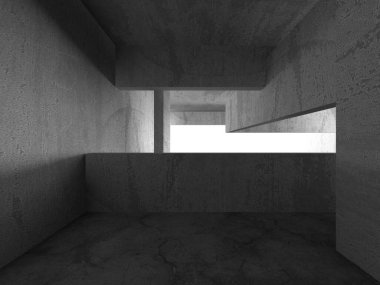 Soyut mimari iç plan. Boş beton oda. 3d hazırlayıcı