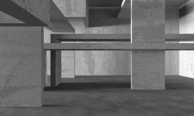 Soyut mimari arka plan. İçi boş beton döşeme. 3d hazırlayıcı