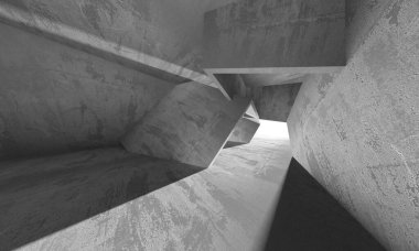 Soyut mimari arka plan. İçi boş beton döşeme. 3d hazırlayıcı