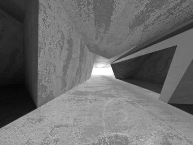 Soyut mimari arka plan. İçi boş beton döşeme. 3d hazırlayıcı