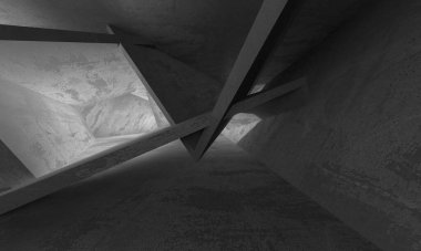 Soyut mimari arka plan. İçi boş beton döşeme. 3d hazırlayıcı