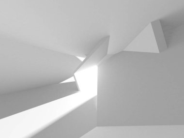 Beyaz Modern Arkaplan. Soyut Bina Konsepti. 3d Hazırlama