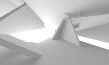 Aydınlatılmış koridor iç tasarımı. Boş Oda İç mimarisi. 3 Boyutlu Hazırlama