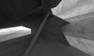 Soyut mimari arka plan. İçi boş beton döşeme. 3d hazırlayıcı