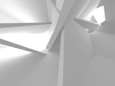 Beyaz Modern Arkaplan. Soyut Bina Konsepti. 3d Hazırlama