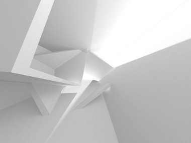 Beyaz Modern Arkaplan. Soyut Bina Konsepti. 3d Hazırlama