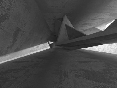 Soyut mimari arka plan. İçi boş beton döşeme. 3d hazırlayıcı