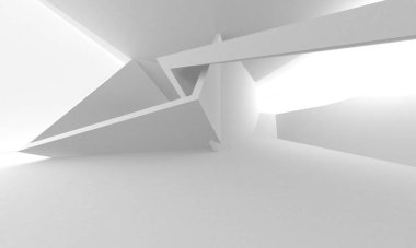 Aydınlatılmış koridor iç tasarımı. Boş Oda İç mimarisi. 3 Boyutlu Hazırlama