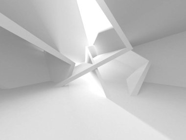 Aydınlatılmış koridor iç tasarımı. Boş Oda İç mimarisi. 3 Boyutlu Hazırlama