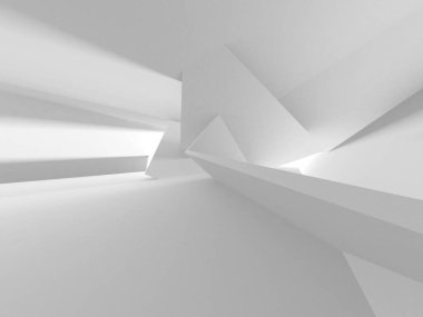 Beyaz Modern Arkaplan. Soyut Bina Konsepti. 3d Hazırlama