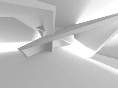 Aydınlatılmış koridor iç tasarımı. Boş Oda İç mimarisi. 3 Boyutlu Hazırlama