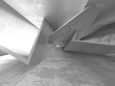 Soyut mimari arka plan. İçi boş beton döşeme. 3d hazırlayıcı