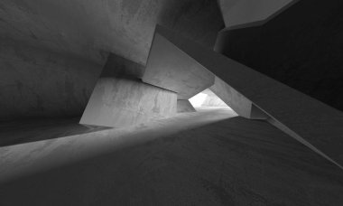 Soyut mimari arka plan. İçi boş beton döşeme. 3d hazırlayıcı