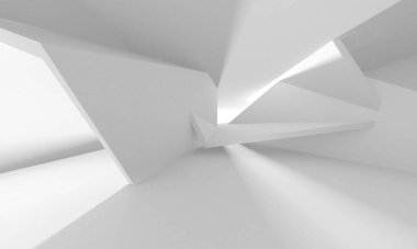 Aydınlatılmış koridor iç tasarımı. Boş Oda İç mimarisi. 3 Boyutlu Hazırlama