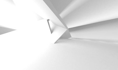 Beyaz Modern Arkaplan. Soyut Bina Konsepti. 3d Hazırlama