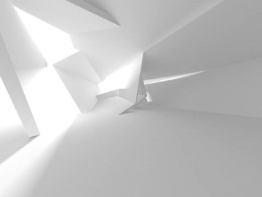 Beyaz Modern Arkaplan. Soyut Bina Konsepti. 3d Hazırlama