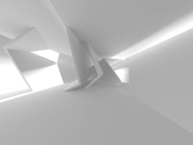 Aydınlatılmış koridor iç tasarımı. Boş Oda İç mimarisi. 3 Boyutlu Hazırlama