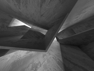 Soyut mimari arka plan. İçi boş beton döşeme. 3d hazırlayıcı