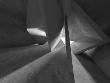 Soyut mimari arka plan. İçi boş beton döşeme. 3d hazırlayıcı