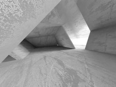 Soyut mimari arka plan. İçi boş beton döşeme. 3d hazırlayıcı